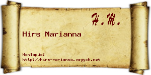 Hirs Marianna névjegykártya